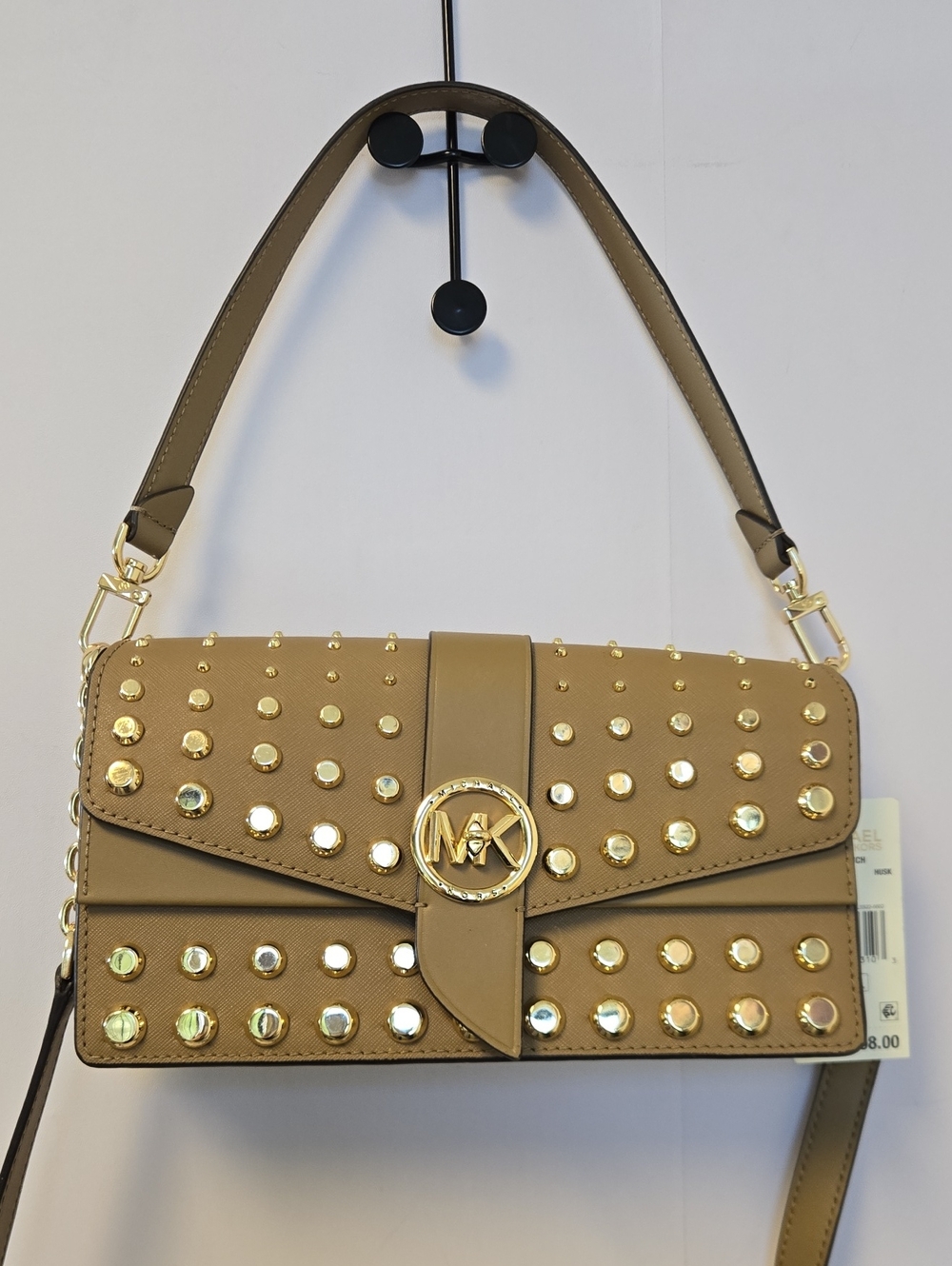 NWT Michael Kors Tan Studded Shoulder Bag